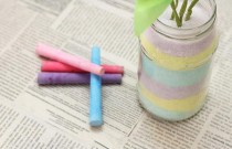 DIY – Vaso decorado com sal colorido – passo a passo