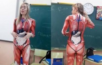 Essa professora da Espanha, teve uma ideia diferente para dar aulas de anatomia e viralizo