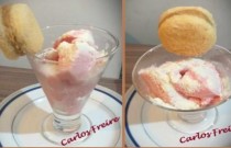 Sorvete caseiro de gelatina de morango, experimente!