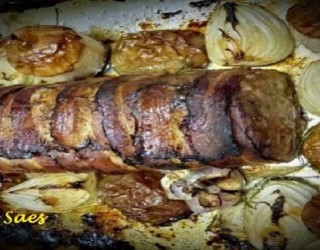 Saboroso bolo de carne moída com bacon, confira.