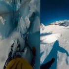 Esquiador filma o próprio acidente ao cair em uma fenda de gelo de 15 metros