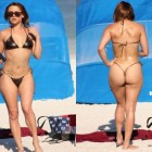 A atriz de filmes adultos Maria Jade curte Miami Beach com biquíni mínimo