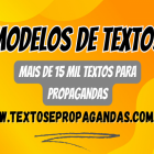 Modelos de textos - Gravação de propagandas