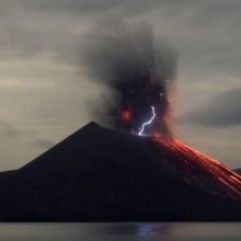 Registros raros flagram relâmpagos vulcânicos