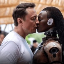 Elon Musk beijando robôs? Confira as imagens criadas por IA