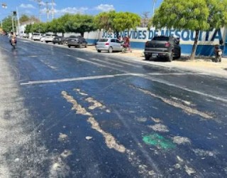 Calor derrete até o asfalto em cidade no Ceará