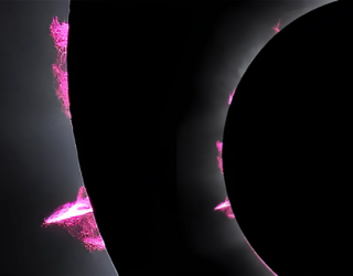 Enormes explosões podem ser vistas no Sol durante o eclipse